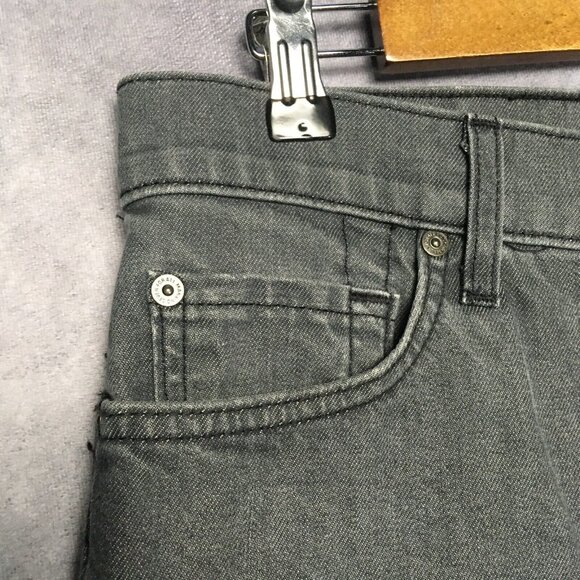 7FAM Mens Standard Slim Fit Gray Jeans size 31x34 Stretch Button Fly (Altered) - Picture 15 of 16